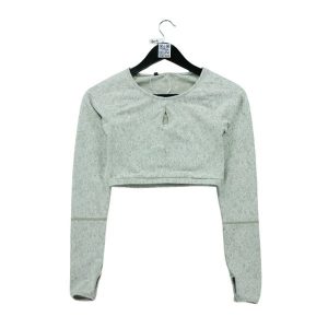 Second life - T-shirt Femme Fitness Yoga Beige - Jak nowy. Brązowe t-shirty Gymshark, bez wzorów, bez kołnierzyka, bez ramiączek. Za 101,48 zł.