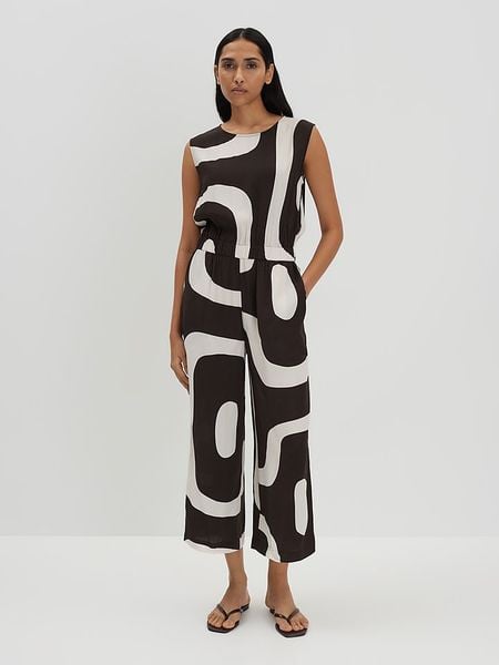 Someday Kombinezon w kolorze brązowo-białym rozmiar: 40. Brązowe kombinezony someday., bez wzorów, z wiskozy, bez kołnierzyka, bez ramiączek. Za 274,75 zł.