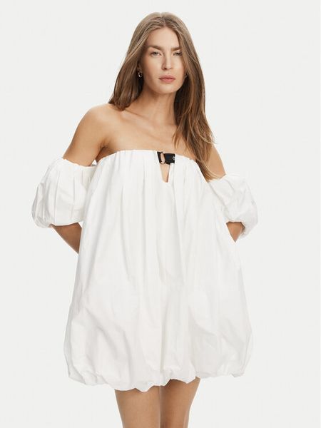 PINKO Sukienka letnia 105211 A2LD ZZ1 Biały Regular Fit. Białe sukienki Pinko, na lato, l, bez wzorów, z bawełny, bez kołnierzyka, bez ramiączek. Za 636,99 zł.