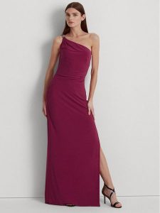 Lauren Ralph Lauren Sukienka wieczorowa 253751483025 Różowy Slim Fit. Czerwone sukienki Lauren Ralph Lauren, bez wzorów, z syntetyku, wizytowe, bez kołnierzyka, bez ramiączek. Za 649,99 zł.