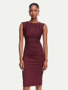 Rinascimento Sukienka koktajlowa CFC0130273003 Bordowy Slim Fit. Czerwone kombinezony Rinascimento, xs, bez wzorów, z syntetyku, wizytowe, bez kołnierzyka, bez ramiączek. Za 469,99 zł.