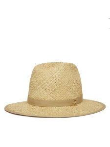 Tommy Hilfiger Kapelusz Premium Beach Fedora AW0AW17135 Beżowy. Brązowe kapelusze TOMMY HILFIGER, bez wzorów, z tworzywa sztucznego. Za 179,99 zł.