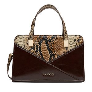 Torebka Lasocki. Brązowe torebki klasyczne Lasocki, bez wzorów, bez dodatków. Za 159,99 zł.
