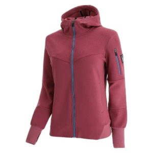 Damska bluza z kapturem zapinana na zamek Macron Athleisure SCC Panarea. Czerwone bluzy MACRON, bez wzorów, z kapturem. Za 342,20 zł.