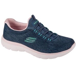 Buty treningowe damskie, Summits - Fun Flair. Niebieskie buty sportowe Skechers, bez wzorów, bez zapięcia. Za 249,99 zł.