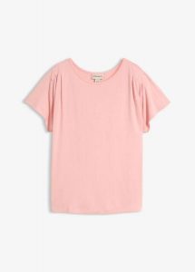 T-shirt z miękkiej wiskozy. Czarne t-shirty bonprix, bez wzorów, z wiskozy, bez kołnierzyka, bez ramiączek. Za 19,99 zł.