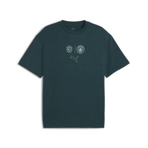 Koszulka unisex Manchester City FtblStatement Cellerator PUMA. Zielone bluzki Puma, bez wzorów, sportowe, bez kołnierzyka, bez ramiączek. Za 199,00 zł.