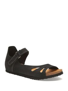 Comfortfusse Skórzane sandały w kolorze antracytowym rozmiar: 37. Czarne sandały Comfortfüße, bez wzorów, ze skóry, z otwartym noskiem, bez obcasa, bez zapięcia. Za 217,45 zł.