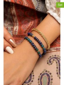 L'Atelier de Gaia Bransoletki (3 szt.) rozmiar: onesize. Niebieskie bransoletki L'Atelier de Gaia, z lazurytem, z mosiądzu. Za 78,95 zł.