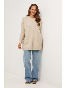 Soft Cashmere Sweter w kolorze szarobrązowym rozmiar: 34/36. Brązowe swetry oversize Soft Cashmere, z aplikacjami, z kaszmiru, bez ramiączek. Za 152,99 zł.