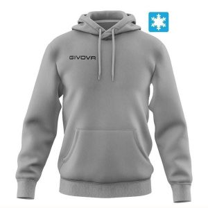 Bawełniana bluza Givova Hoodie szara. Czarne bluzy Givova, bez wzorów, z bawełny, bez kaptura. Za 102,24 zł.