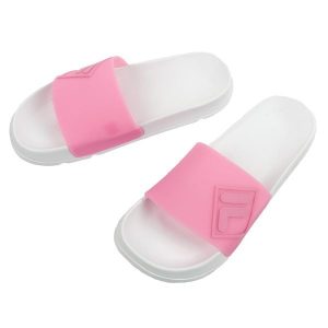 Klapki sportowe damskie Fila Morro. Białe klapki Fila, bez wzorów, z gumy, bez obcasa. Za 99,00 zł.