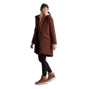 Trespass Vailsom - Damska kurtka przeciwdeszczowa w kolorze kasztanowym. Brązowe kurtki Trespass, bez wzorów, z futra, bez kaptura. Za 484,99 zł.