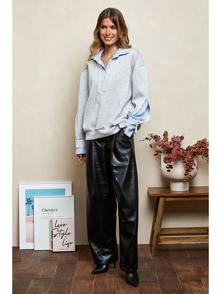 Joséfine Bluzka dresowa "Chaliah" w kolorze szarym rozmiar: L. Szare bluzki Joséfine, l, bez wzorów, z dresówki, bez kołnierzyka, bez ramiączek. Za 162,87 zł.