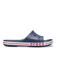 Crocs Klapki "Bayaband" w kolorze granatowym rozmiar: 37/38. Niebieskie klapki Crocs, bez wzorów, z otwartym noskiem, bez obcasa. Za 97,45 zł.