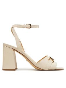 Guess Sandały FLJGRT LEA03 Beżowy. Brązowe sandały Guess, z aplikacjami, ze skóry, bez obcasa, na słupku, bez zapięcia. Za 479,99 zł.