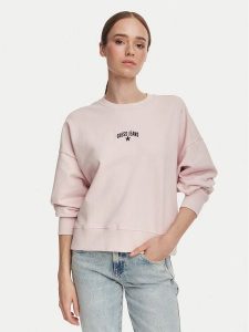 Guess Jeans Bluza W6YQ03 K3828 Różowy Regular Fit. Czerwone bluzy Guess Jeans, l, z aplikacjami, z bawełny, bez kaptura. Za 299,99 zł.