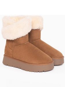 ISLAND BOOT Botki zimowe "Arine" w kolorze jasnobrązowym rozmiar: 41. Brązowe botki Island Boot, na zimę, bez wzorów, z materiału, bez obcasa, na platformie, bez zapięcia. Za 165,99 zł.