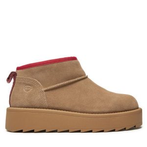 Botki Tamaris. Brązowe botki Tamaris, bez wzorów, bez obcasa, na płaskiej podeszwie, bez zapięcia. Za 389,99 zł.