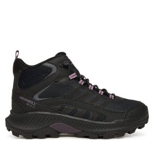 Trekkingi Merrell. Czarne buty sportowe Merrell, bez wzorów, z gore-texu, bez zapięcia, trekkingowe, gore-tex. Za 489,99 zł.