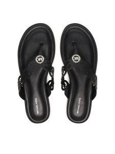 MICHAEL Michael Kors Japonki Jane Thong 40S6JNFS1L Czarny. Czarne klapki MICHAEL Michael Kors, bez wzorów, ze skóry, bez obcasa. Za 359,99 zł.