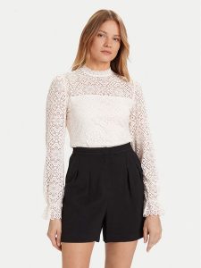 Morgan Bluzka 242-TYRIA Beżowy Regular Fit. Brązowe bluzki Morgan, m, bez wzorów, z syntetyku, bez kołnierzyka, bez ramiączek. Za 219,99 zł.