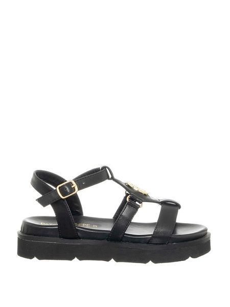 Patrizia Pepe Skórzane sandały w kolorze czarnym rozmiar: 38. Czarne sandały Patrizia Pepe, bez wzorów, z otwartym noskiem, bez obcasa, bez zapięcia. Za 160,96 zł.