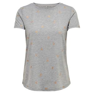 Only Damska Koszulka Isabella S/S Rose S / Bown Top Box Jrs Lightgrey Melange bows1 (Rozmiar L). Bluzki marki ONLY. W wyprzedaży za 65,00 zł.
