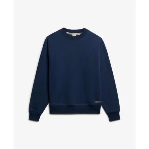 Bluza damska Superdry Essential Logo. Niebieskie bluzy Superdry, bez wzorów, bez kaptura. Za 327,70 zł.