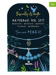 Moses. Bransoletki (3 szt.) w kolorze błękitnym - dł. 23 cm rozmiar: onesize. Niebieskie bransoletki Moses, metalowe. Za 47,94 zł.