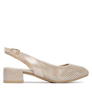 Czółenka Caprice. Brązowe czółenka Caprice, bez wzorów, bez obcasa, bez zapięcia. Za 339,99 zł.