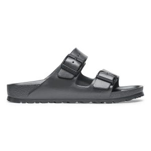 Klapki damskie Birkenstock Arizona EVA Metallic Anthracite. Szare klapki Birkenstock, bez wzorów, z materiału, bez obcasa. Za 189,99 zł.