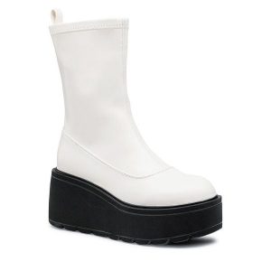 Botki Jenny Fairy. Białe botki Jenny Fairy, bez wzorów, bez obcasa, na koturnie, bez zapięcia. Za 131,99 zł.