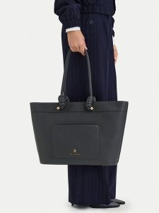 Beverly Hills Polo Club Torebka EO-BHPC-C-016-10 Szary. Szare shopper bag Beverly Hills Polo Club, bez wzorów, ze skóry, bez dodatków. Za 299,99 zł.