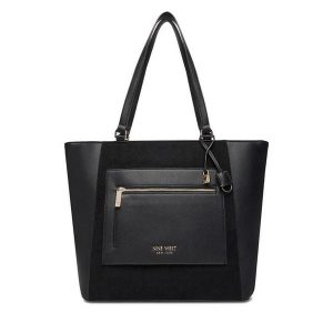 Torebka Nine West. Czarne shopper bag Nine West, bez wzorów, bez dodatków. Za 249,99 zł.