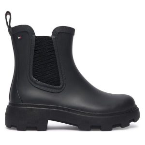 Kalosze Tommy Hilfiger. Czarne kalosze TOMMY HILFIGER, bez wzorów. Za 449,99 zł.