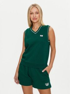 Reebok Sweter Cl Cs Vest 100075522 Zielony Regular Fit. Zielone swetry klasyczne Reebok, xs, z bawełny, bez kołnierzyka. Za 169,99 zł.