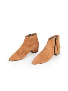 Anna Morellini Skórzane botki "Carannana" w kolorze jasnobrązowym rozmiar: 38. Brązowe botki Anna Morellini, bez wzorów, bez obcasa, bez zapięcia. Za 452,95 zł.