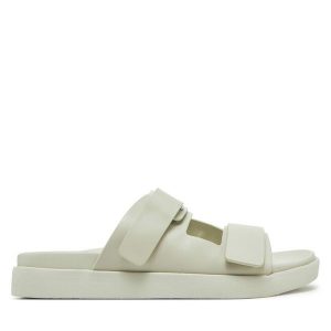 Sandały Calvin Klein. Brązowe sandały Calvin Klein, bez wzorów, bez obcasa, na płaskiej podeszwie, bez zapięcia. Za 369,99 zł.