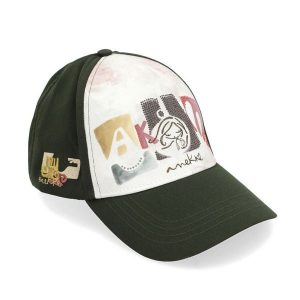 Czapka z daszkiem damska Anekke, wykonana z materiału tekstylnego z regulowanym zapięciem z tyłu, czarne, 42471-011. Zielone czapki Anekke, bez wzorów, z materiału, eleganckie. Za 119,00 zł.