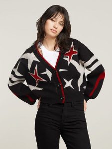 G-Star Kardigan "Holiday" w kolorze czarno-czerwono-białym rozmiar: XL. Czarne kardigany G-Star, xl, bez wzorów, z wełny, bez ramiączek. Za 298,67 zł.
