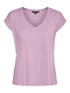 Vero Moda Koszulka "Filli" w kolorze jasnoróżowym rozmiar: XS. Różowe bluzki Vero Moda, s, bez wzorów, bez kołnierzyka, bez ramiączek. Za 39,49 zł.