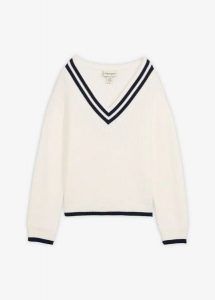 Sweter z mieszanki wiskozy. Białe swetry oversize bonprix, bez wzorów, z wiskozy, bez ramiączek. Za 107,99 zł.