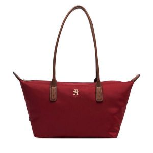 Torebka Tommy Hilfiger. Czerwone shopper bag TOMMY HILFIGER, bez wzorów, bez dodatków. Za 409,99 zł.