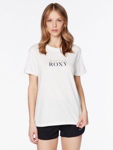 Roxy T-Shirt Noon Ocean ERJZT05490 Biały Regular Fit. Białe t-shirty Roxy, s, bez wzorów, z bawełny, bez kołnierzyka, bez ramiączek. Za 89,99 zł.