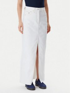 Tommy Jeans Spódnica jeansowa Claire DW0DW20125 Écru Regular Fit. Spódnice Tommy Jeans, bez wzorów, z bawełny. Za 279,99 zł.