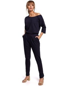 Made of emotion Kombinezon w kolorze granatowym rozmiar: XXL. Niebieskie kombinezony Made Of Emotion, xxl, bez wzorów, z bawełny, bez kołnierzyka, bez ramiączek. Za 228,95 zł.