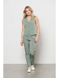 &Co Woman Kamizelka "Priya" w kolorze khaki rozmiar: S. Brązowe kamizelki &Co Woman, s, bez wzorów, bez kołnierzyka, bez ramiączek, bez kaptura. Za 127,65 zł.