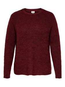 ONLY Sweter w kolorze bordowym rozmiar: M-46/48. Czerwone swetry oversize ONLY, m, bez wzorów, ze splotem, bez ramiączek. Za 114,17 zł.