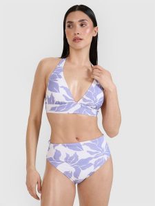 4F Góra od bikini damska - fioletowa S. Fioletowe bikini 4f, bez wzorów, z elastanu. W wyprzedaży za 49,99 zł.